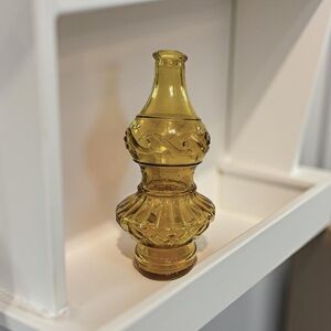 Vintage Wheaton Glass Co. N.J. Amber Glass “Oil Lamp” Style Vase